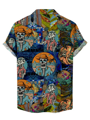 Skull Skeletons On Vacation - Hawaiian Shirt