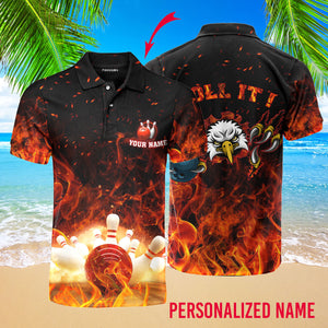 Custom Name Bowling Lets Roll It - Personalized Men Polo Shirt