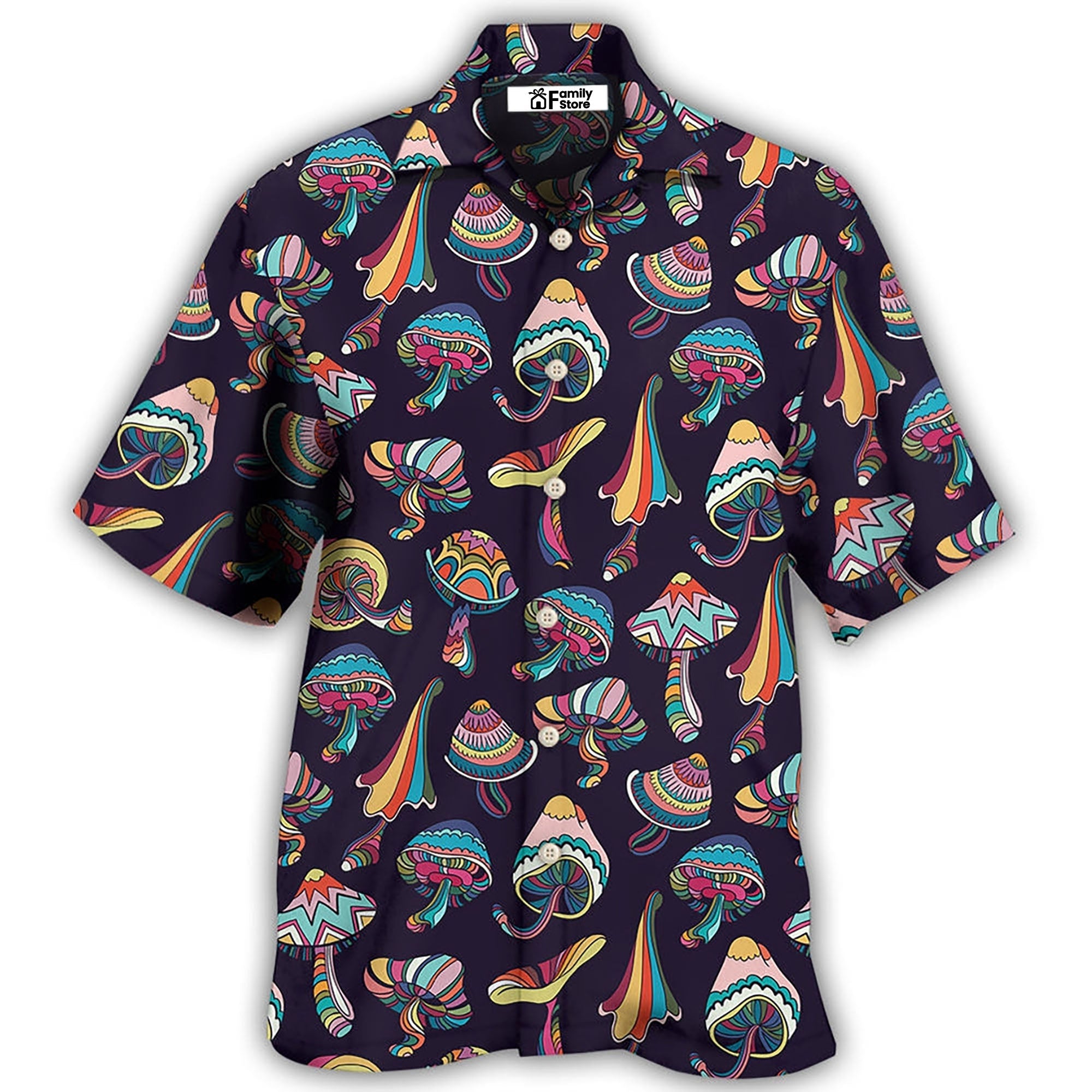 Hippie Mushroom Peace Love Life Style - Hawaiian Shirt