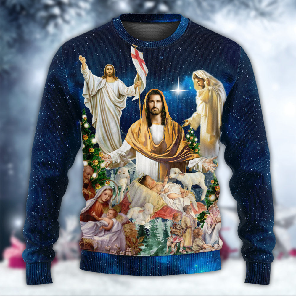 Jesus Miracle Night Ugly Christmas Sweaters