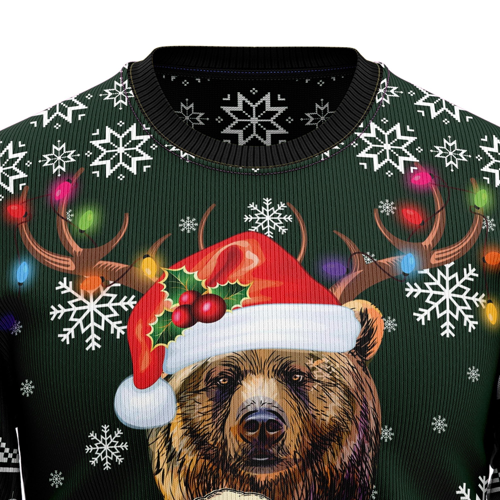 Bear Hunting And Beer Ugly Christmas Sweater