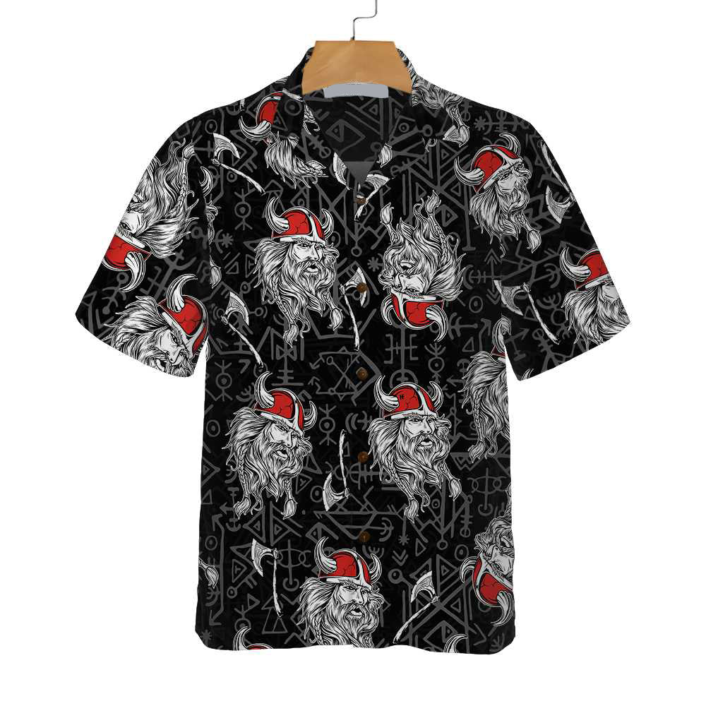 Viking Head Seamless Pattern God Odin - Hawaiian Shirt