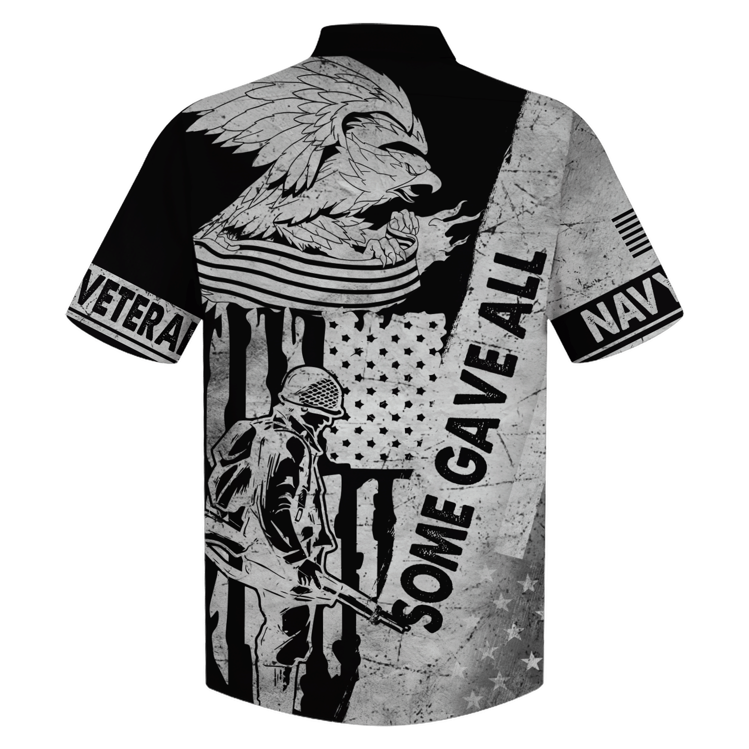 Black Eagle With Soldier All Gave Some U.S Navy Veteran - Hawaiian Shirt