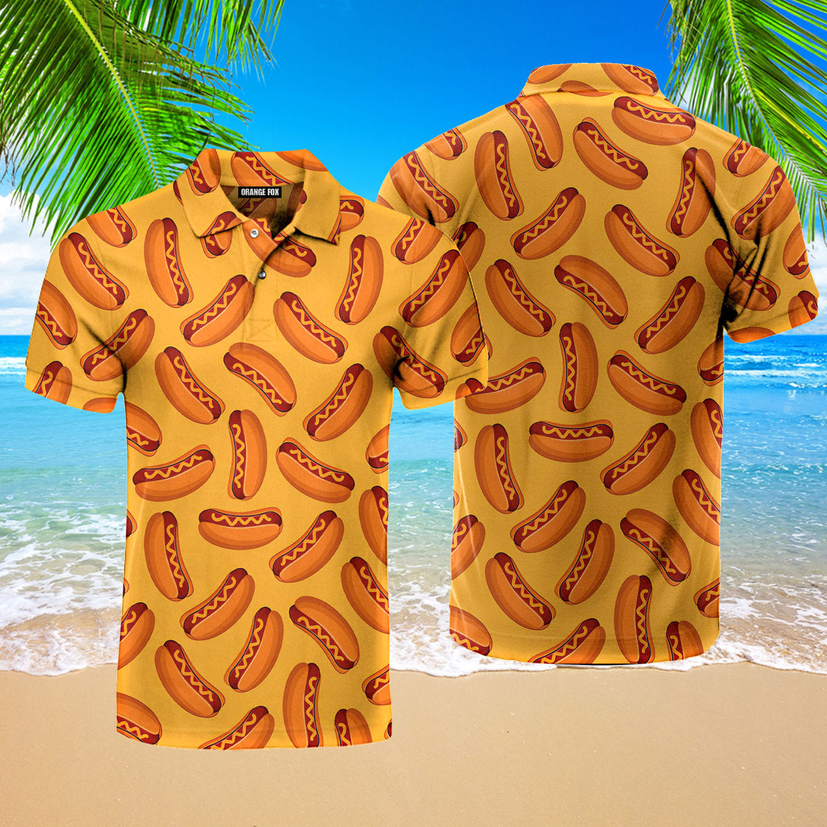 Hotdogs Love Hot Dog Polo Shirt For Men