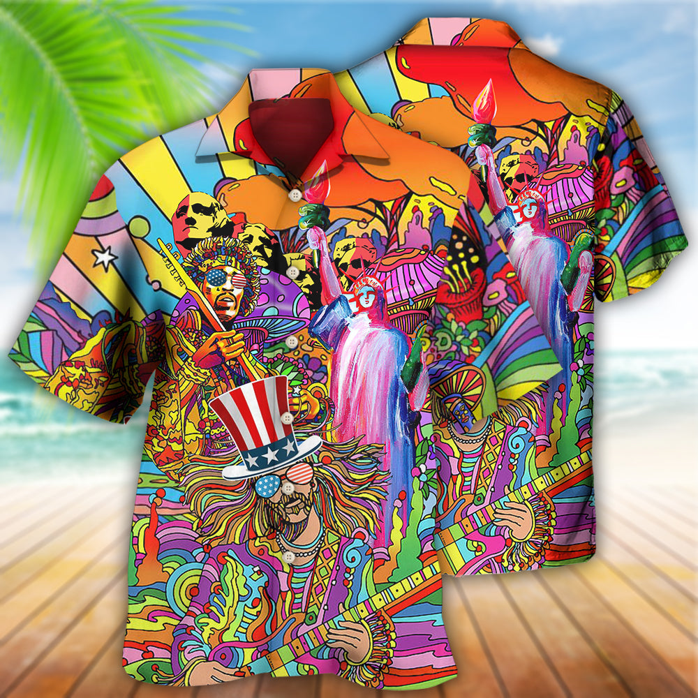 Hippie Independence Day America Cool - Hawaiian Shirt