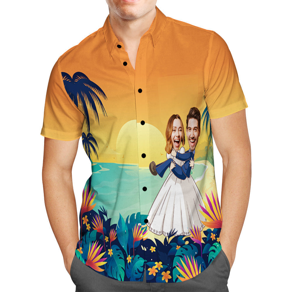 Custom Photo Romantic Wedding - Gift For Couple - Personalized Hawaiian Shirt
