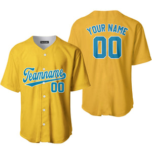 Personalized Blue White And Gold Baseball Tee Jersey