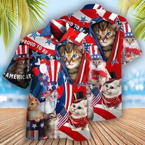 America Proud To Be An Cat - Gift For Cat Lovers - Hawaiian Shirt