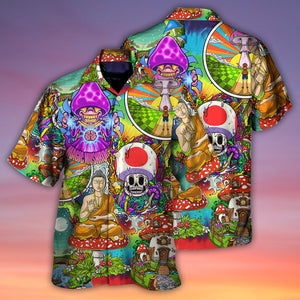 Hippie Mushroom Peace Colorful Let It Be - Hawaiian Shirt