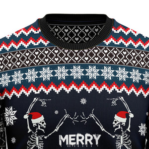 Skeleton Merry Creepmas Ugly Christmas Sweater