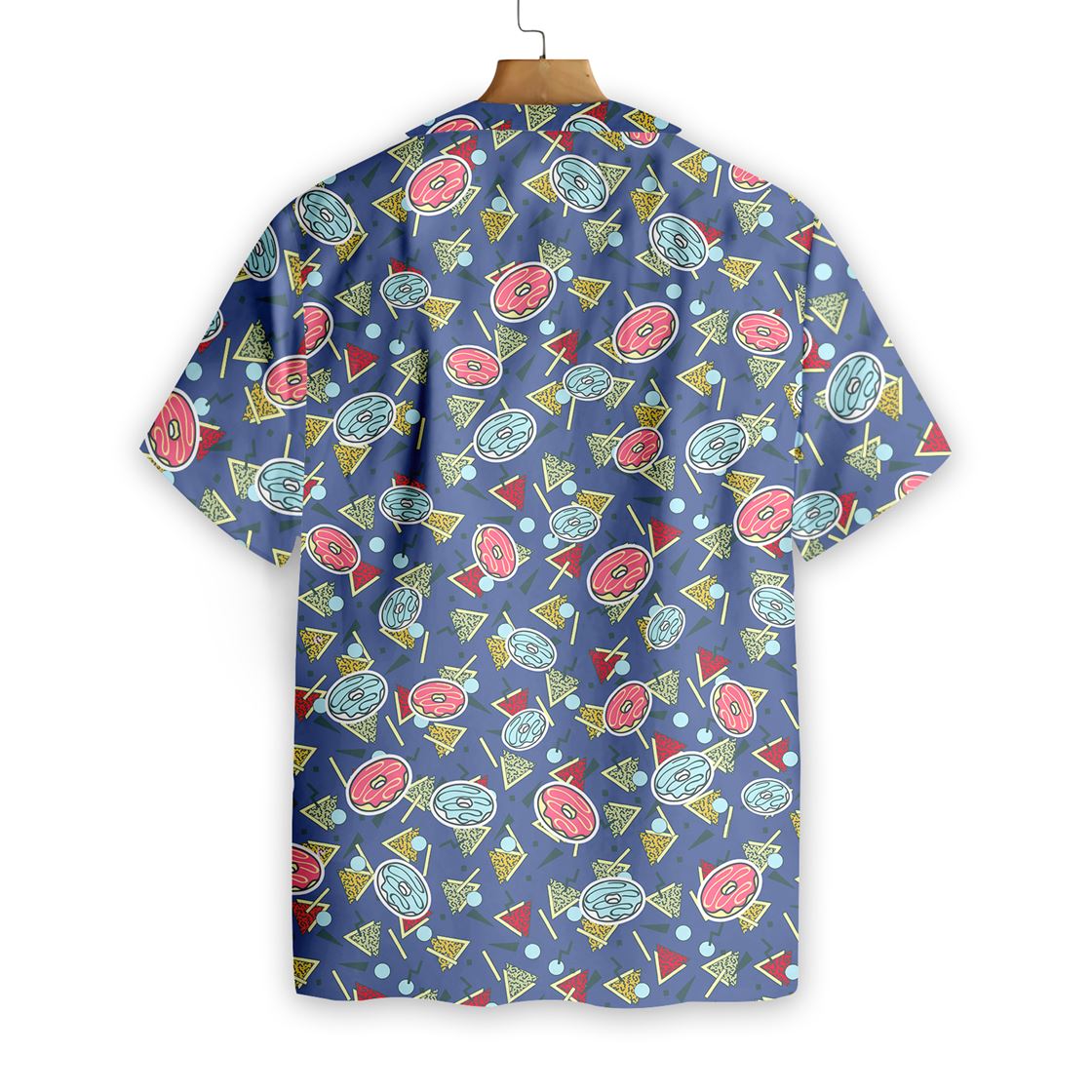 Abstract Geometric Donut Seamless Pattern - Hawaiian Shirt