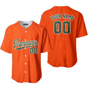 Personalized Olive White And Orange Baseball Tee Jersey