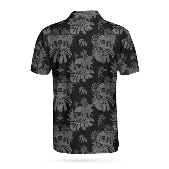 Seamless Skull Goth Polo Shirt For Men