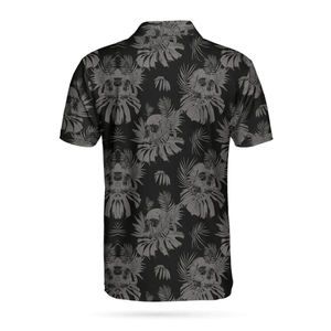 Seamless Skull Goth Polo Shirt For Men