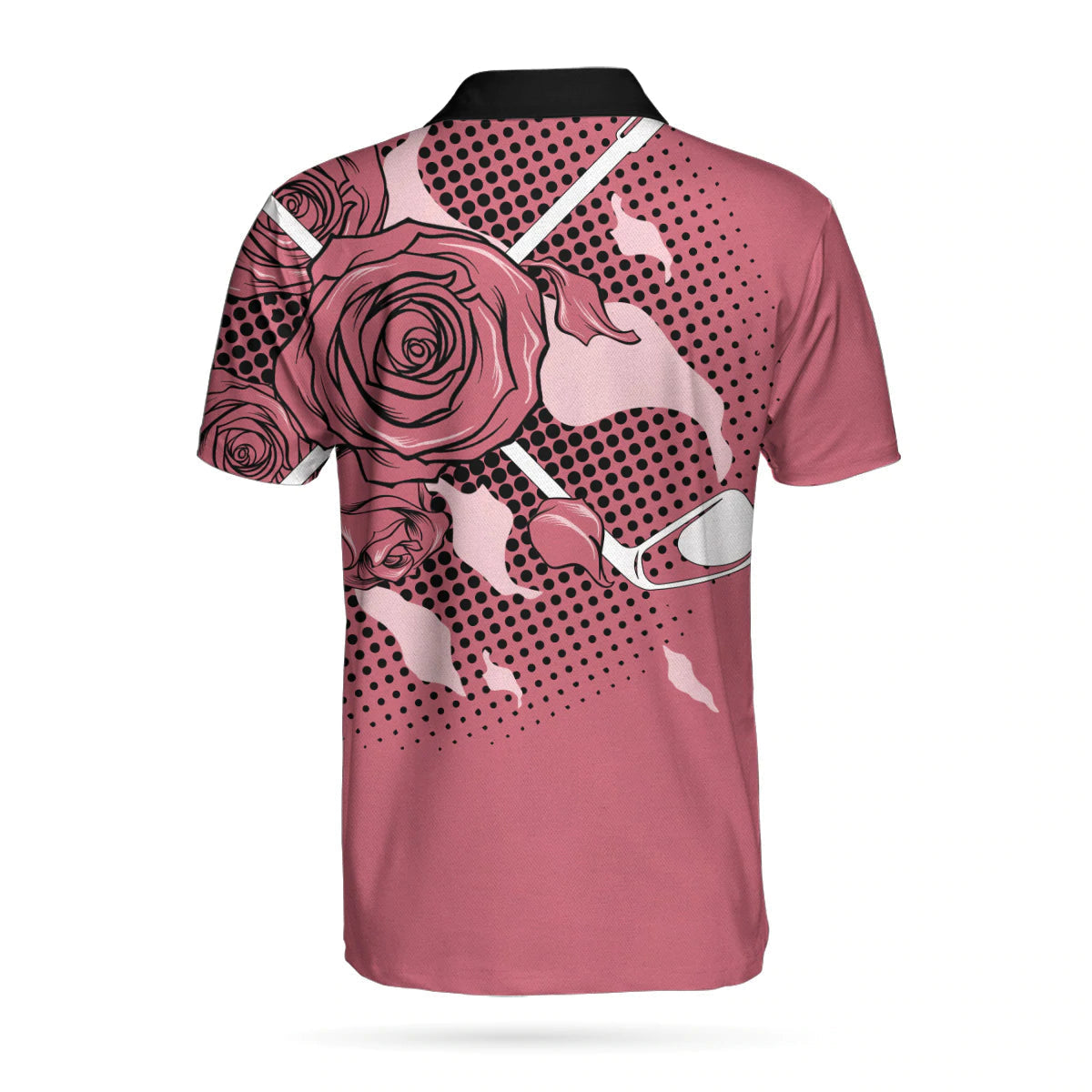 Golf Pink Skull Ladies Polo Shirt For Men