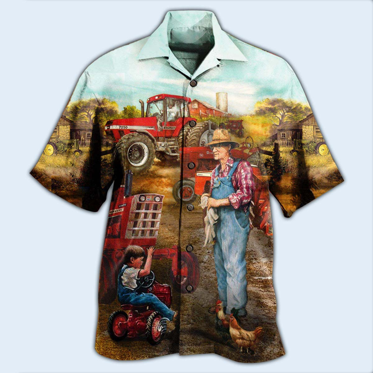 Awesome Fatherhood In Farm - Gift For Dad - Hawaiian Shirt