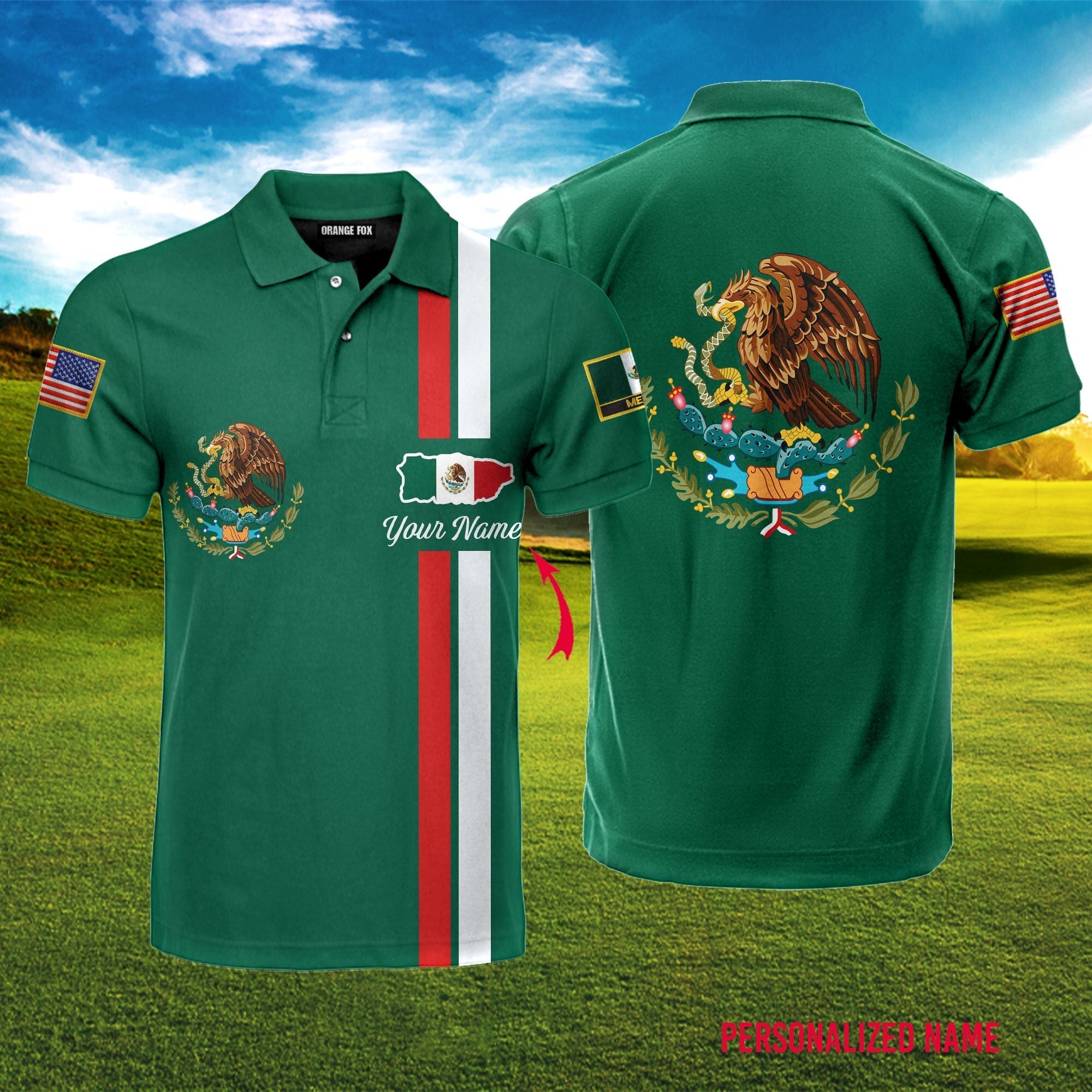 Personalized Mexican Green - Men Polo Shirt