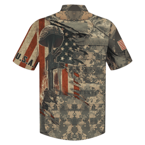 Veteran Air Force U.S.A.F Gun With Soldier - Hawaiian Shirt