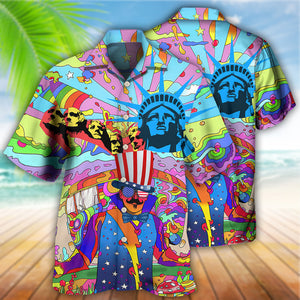 Hippie Independence Day America - Hawaiian Shirt