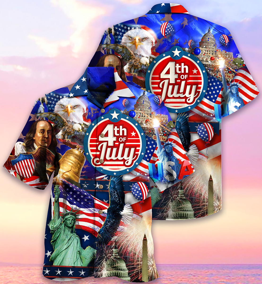 Independence Day America Love July Style - Hawaiian Shirt