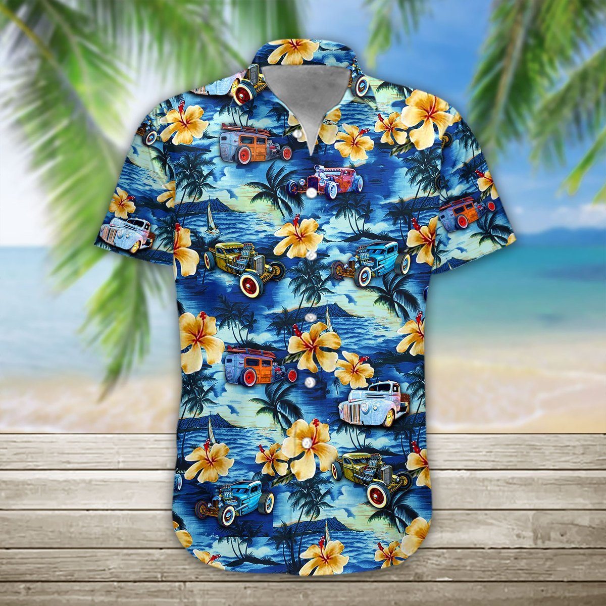 Rat Rod Flowers Pattern - Hawaiian Shirt