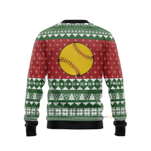 Softball Christmas Tree Ugly Christmas Sweater