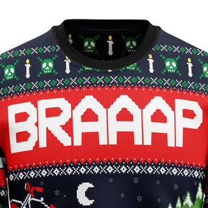 Motorbike Braaap Christmas Ugly Sweater