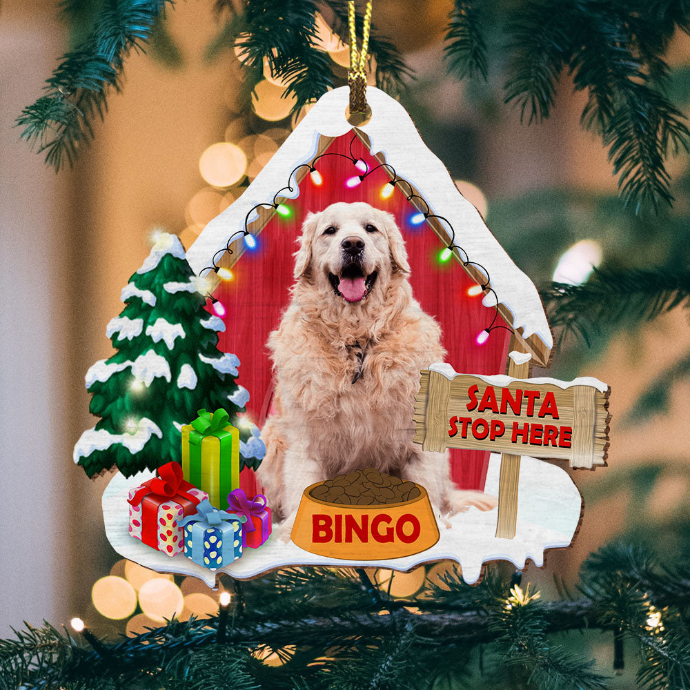 Custom Photo Pet Christmas House - Gift For Pet Lover - Personalized Custom Shaped Wooden Ornament