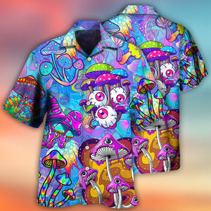 Hippie Mushroom Colorful Cool Style - Hawaiian Shirt