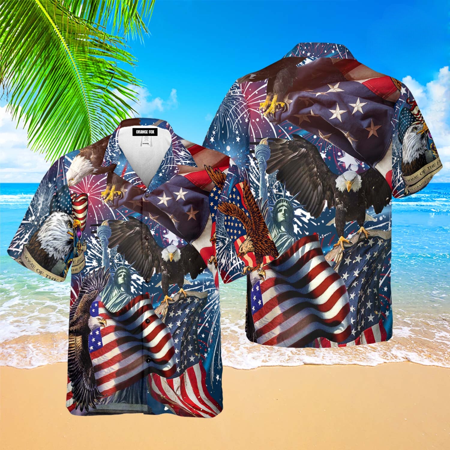 American Patriotic Eagle Memorial Day Hawaiian Shirt For Men & Women