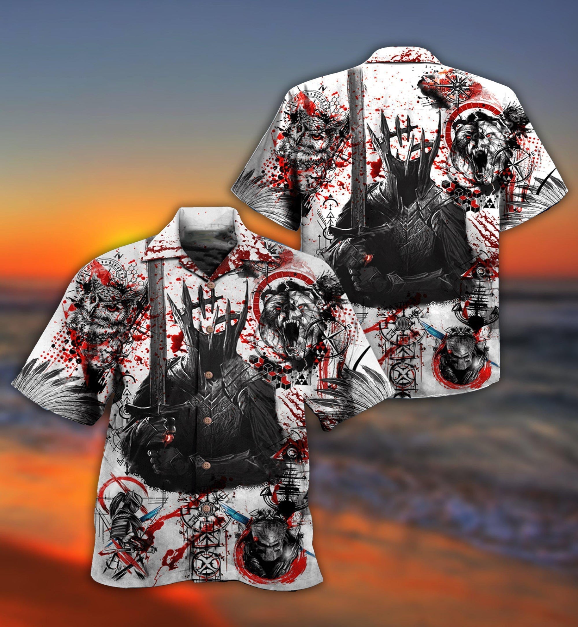 Viking Dare To Fight With Knight - Hawaiian Shirt