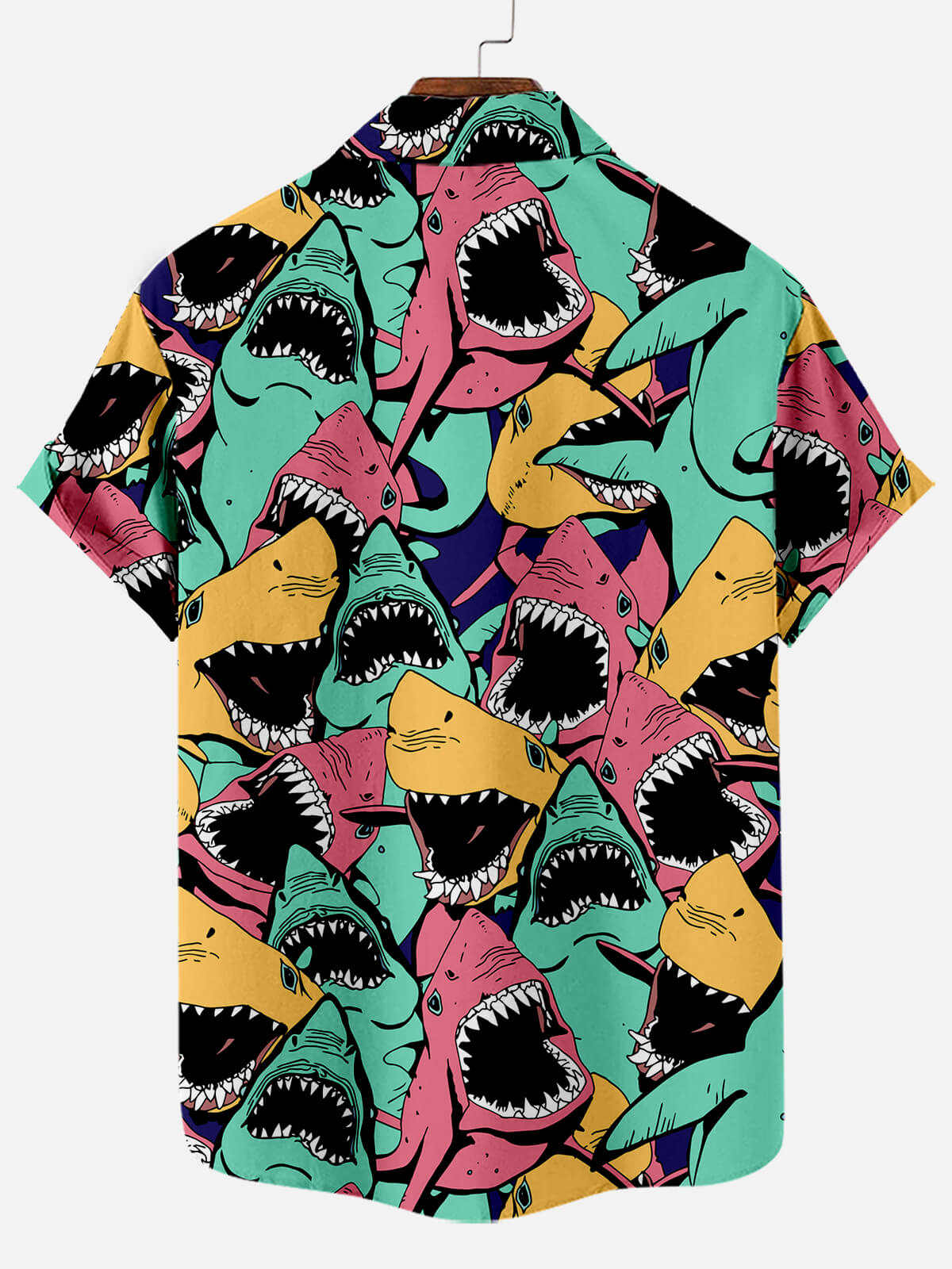 Deep Sea Shark Retro Colors Pattern - Hawaiian Shirt