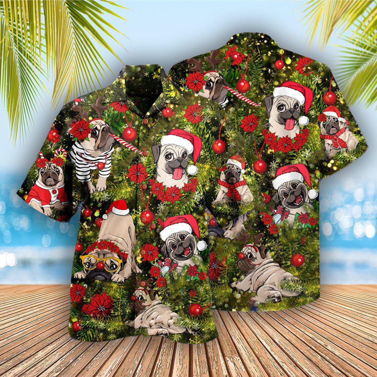 Christmas Have Yourself A Merry Little Pugmas In Grass - Hawaiian Shirt