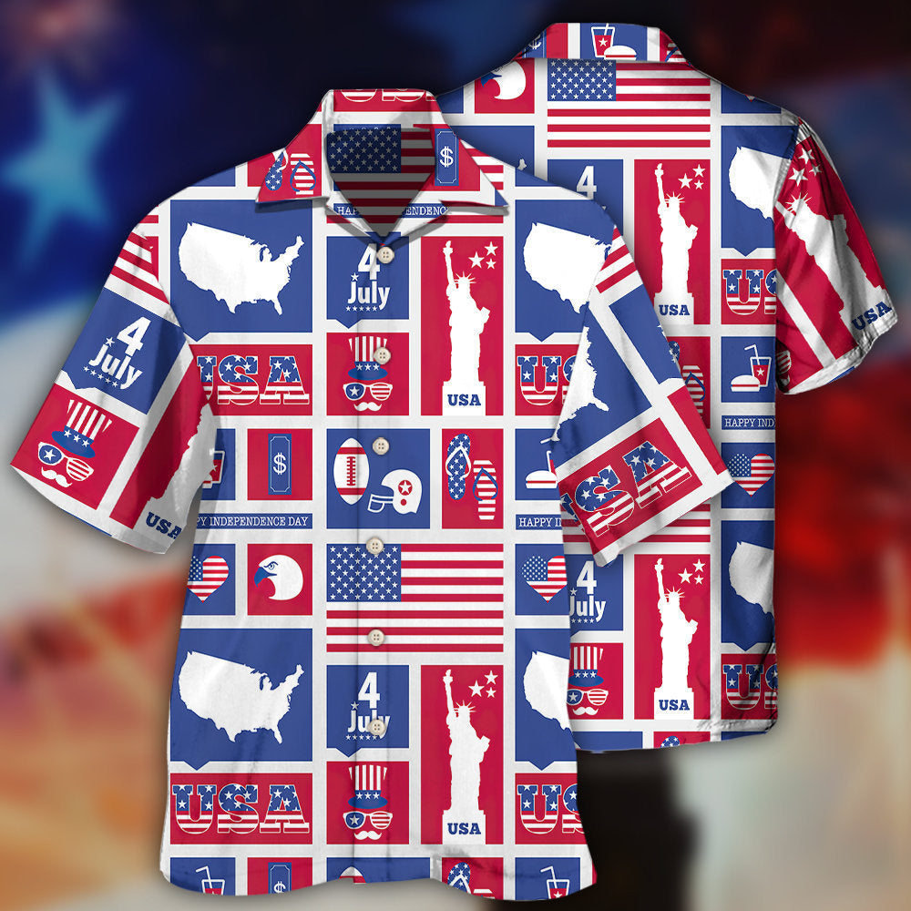 America Independence Day Happy -  Hawaiian Shirt