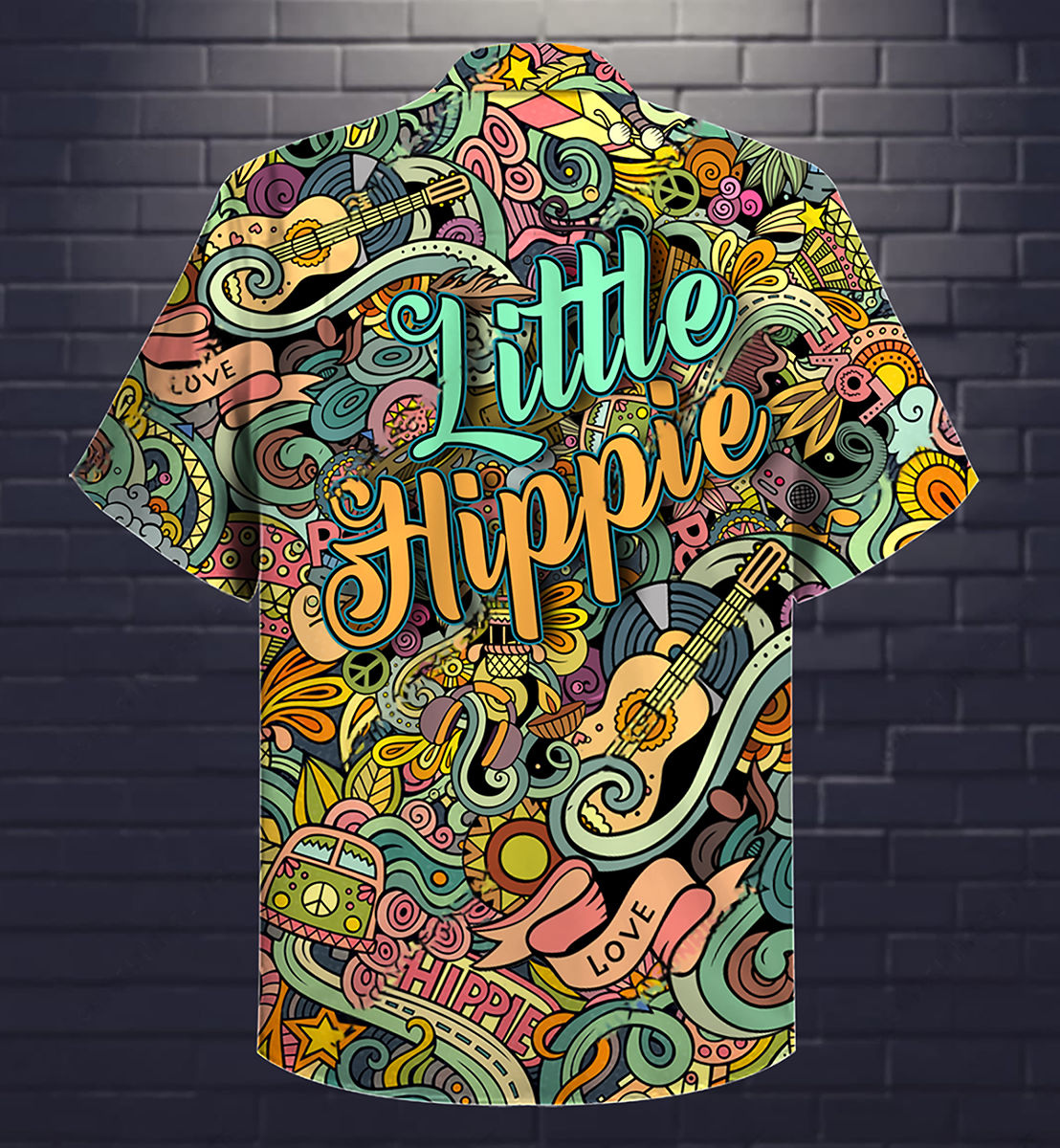 Music Love Guitar Peace Life Color Little Hippie - Hawaiian Shirt