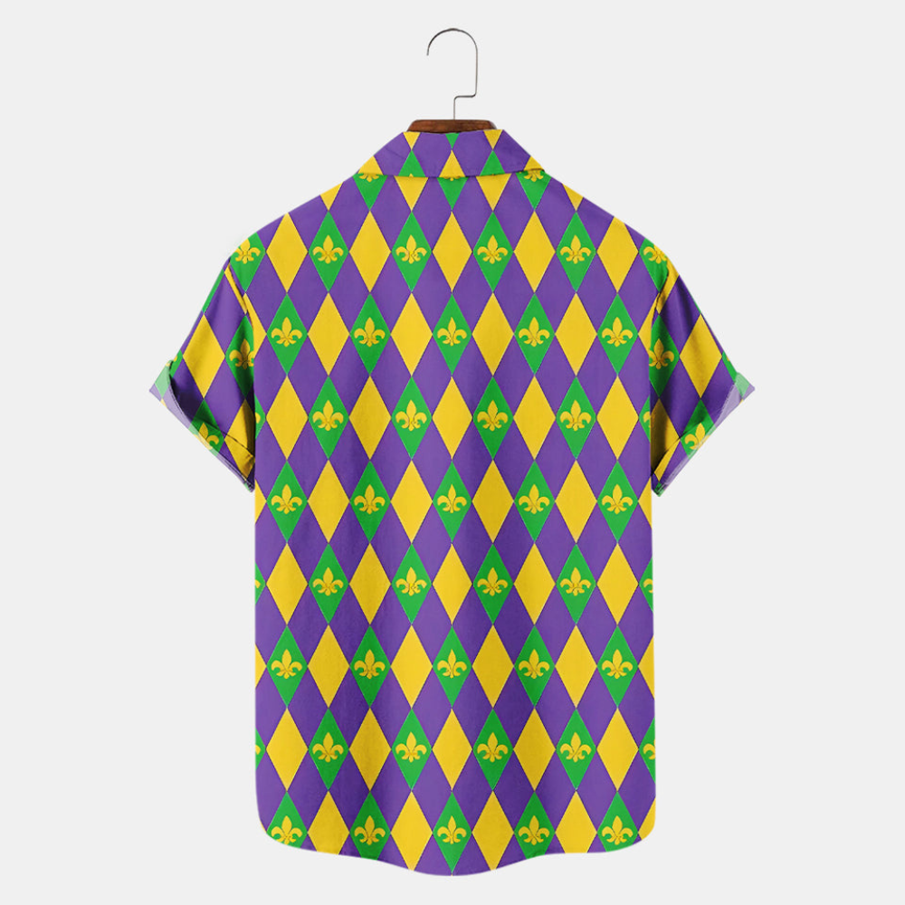 Mardi Gras Dinosaurs Dino King - Hawaiian Shirt