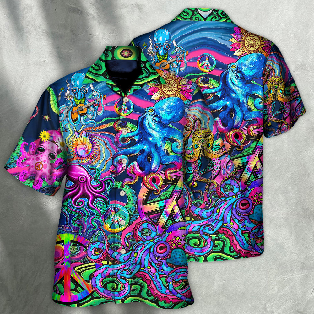 Hippie Funny Octopus Colorful Tie Dye Style 4 - Hawaiian Shirt