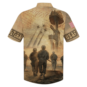 Air Force U.S.A.F Veteran Soldiers And Gun - Hawaiian Shirt