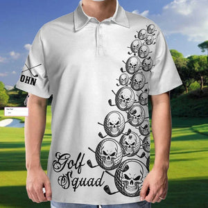 Personalized Skull Golfer Polo Shirt For Men