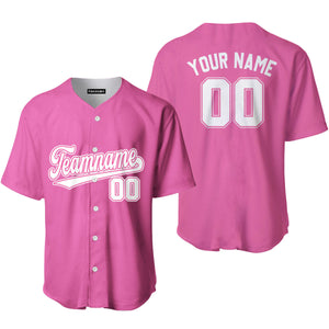 Personalized White And Pink Baseball Tee Jersey
