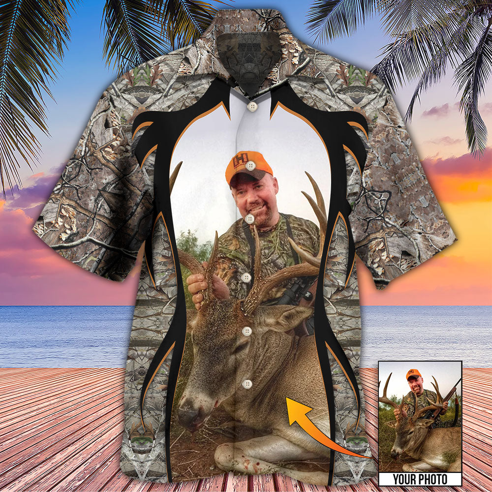 Custom Photo Cool Pattern - For Hunting Lovers - Personalized Hawaiian Shirt