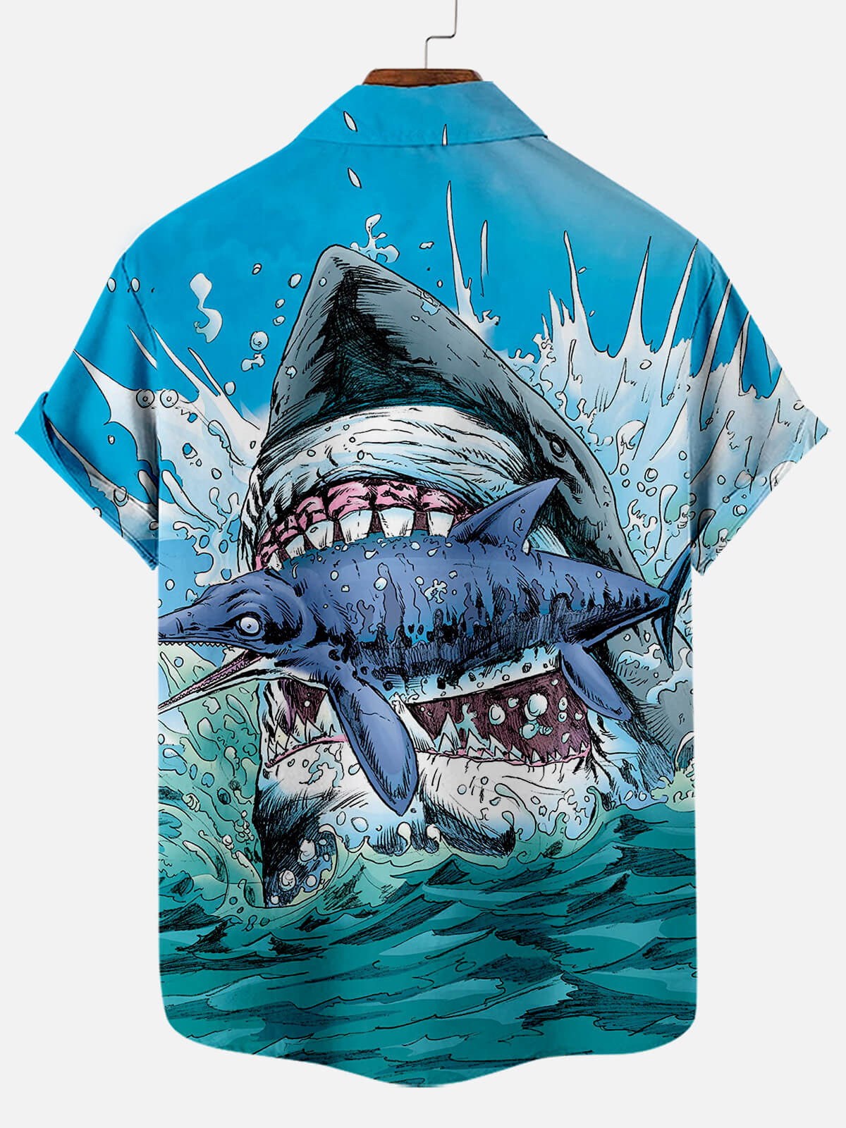 Shark Is Hunting A Fish Great White Shark - Hawaiian Shirt