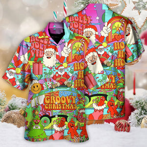 Christmas Hippie Santa Bus Peace - Hawaiian Shirt