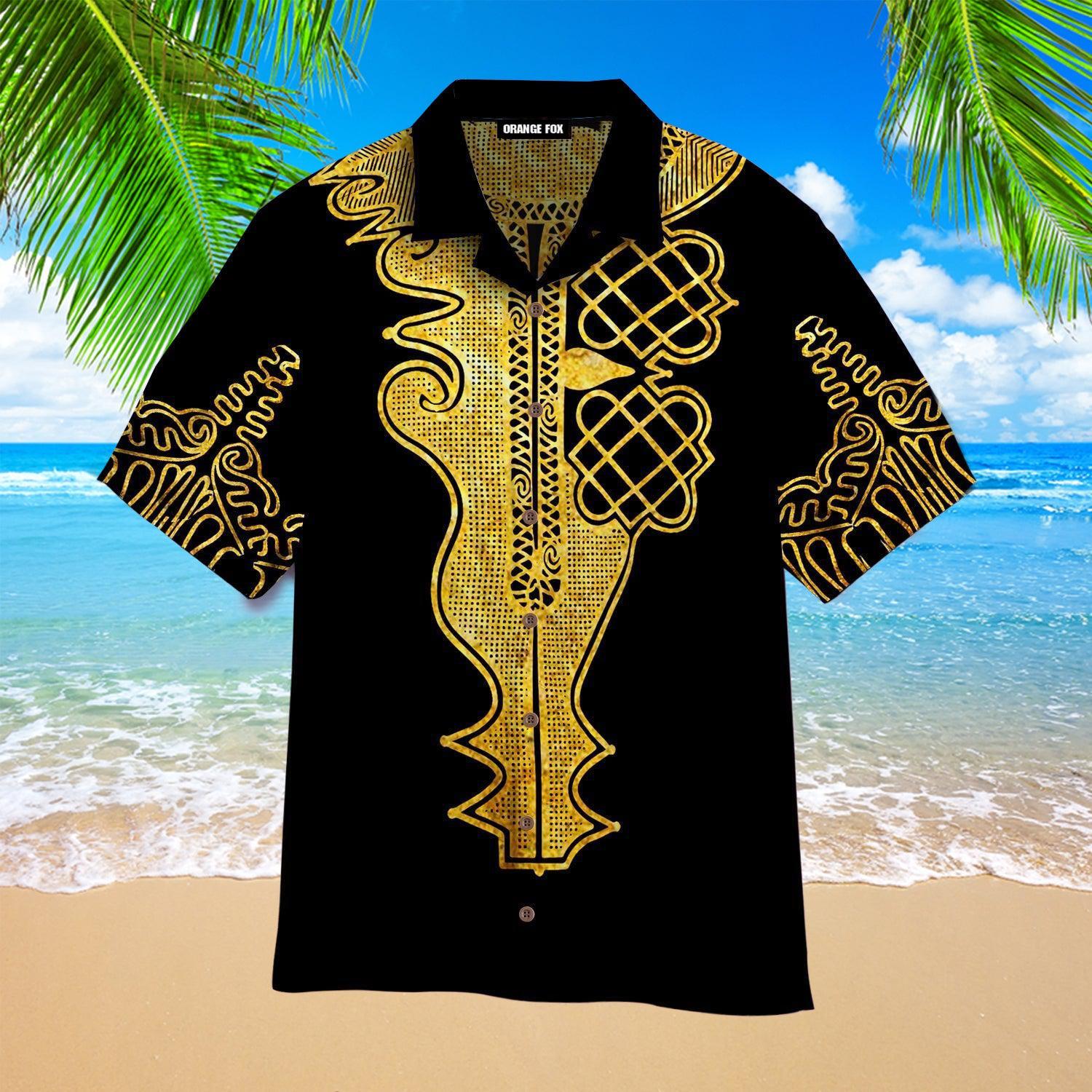 African Golden Dashiki Costume Cosplay - Hawaiian Shirt