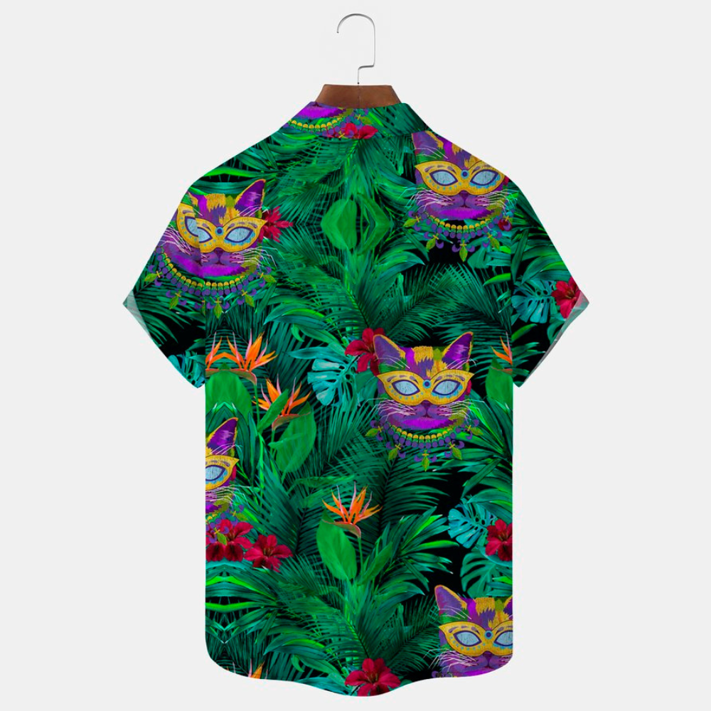 Holiday Mardi Gras Green Leaves - Gift For Family, Friends - Hawaiian Shirt