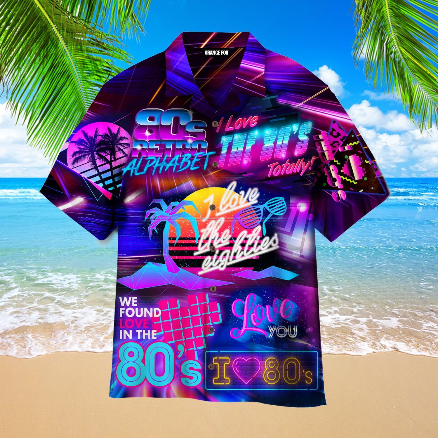 I Love The 80s Neon Music Party - Hawaiian Shirt