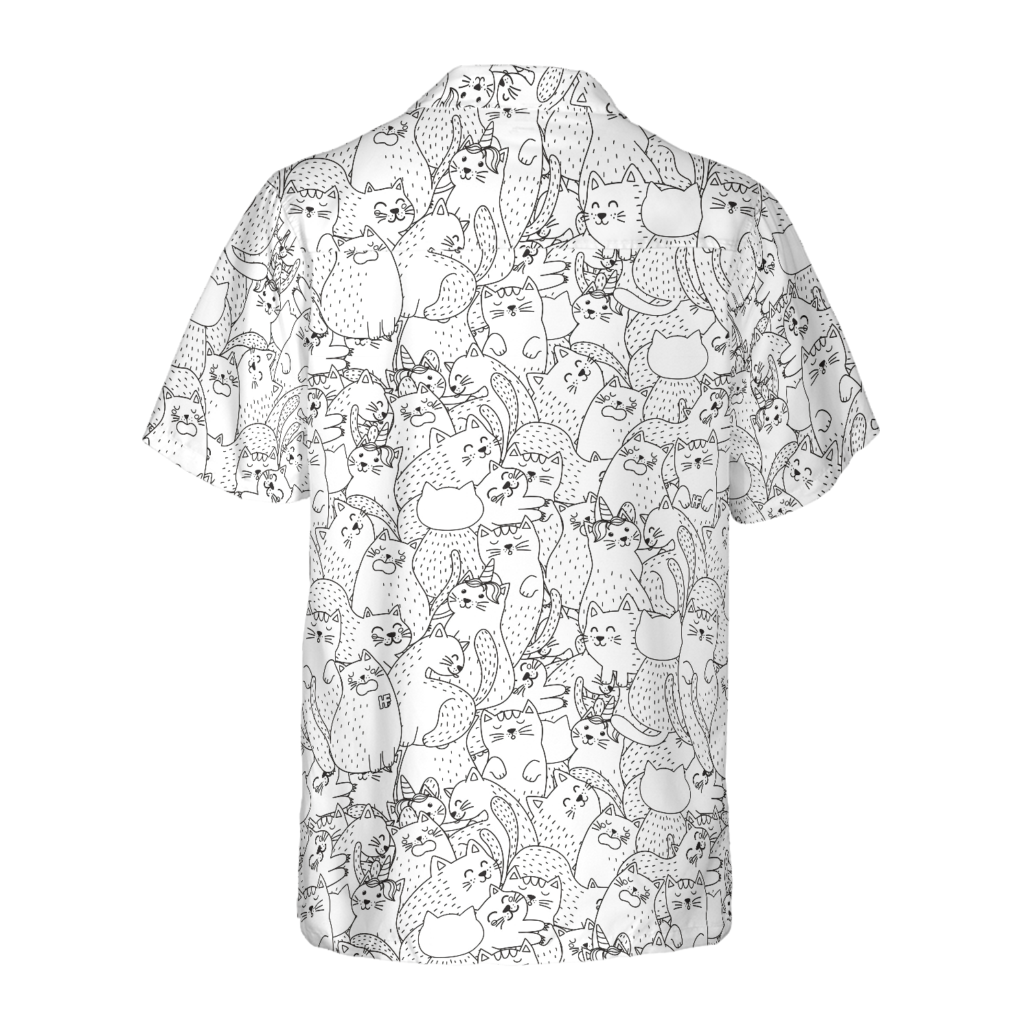 Funny Cats Black And White Pattern Hawaiian Shirt