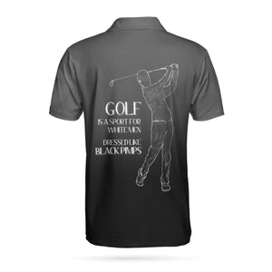 Golf Black Pimps Polo Shirt For Men