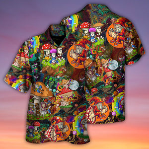 Hippie Mushroom Trippy Colorful Lover - Hawaiian Shirt