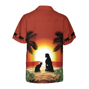 Cat And Dog Sunset Hawaiian Shirt